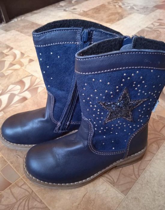 Демісезонні чобітки для дівчинки чоботи шкіряні туфлі ортопедичні