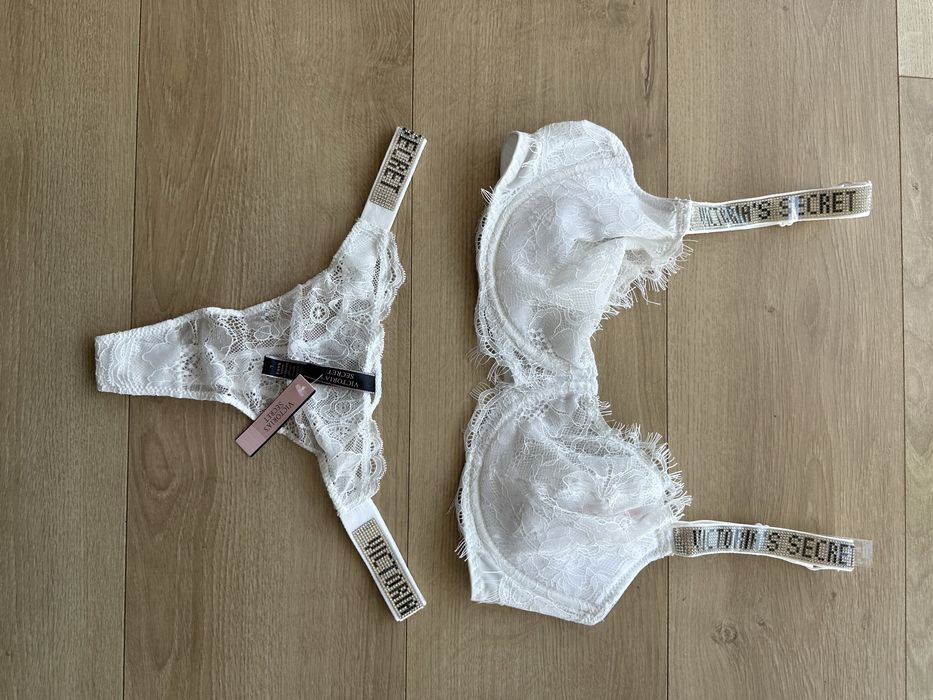 NOWY komplet bielizny Victoria’s Secret rozmiar 85D D85 stanik + stringi 38D