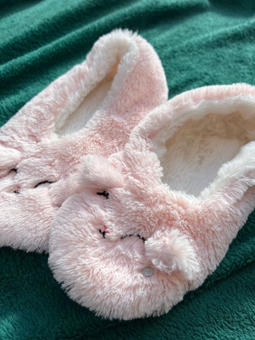 Kapcie różowe miękkie futerko