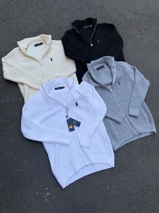 Кофта Поло Ральф Лорен мужская взяная Кардиган POLO RALPH LAUREN осений Кофта Ральф Лорен с воротником Кофта на замке Поло Ральф белая чернач бежевая