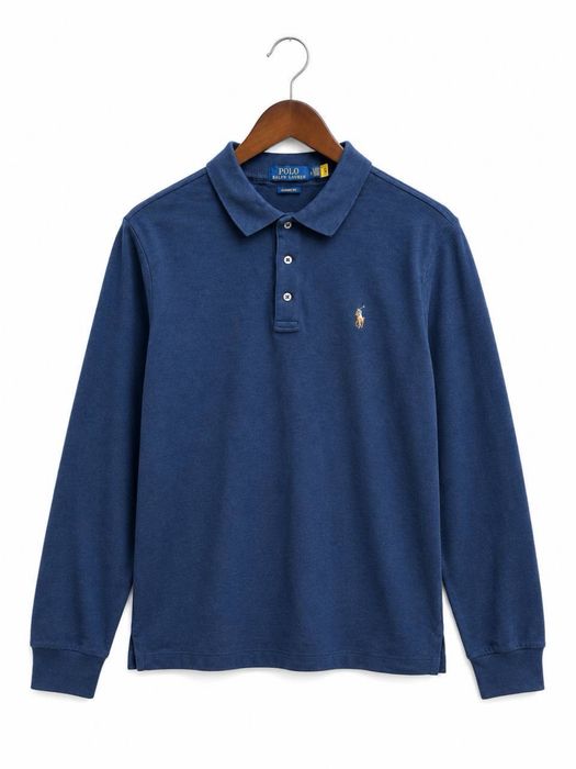 Лонгслів-поло Polo Ralph Lauren оригінал Polo M-L синій 10/10