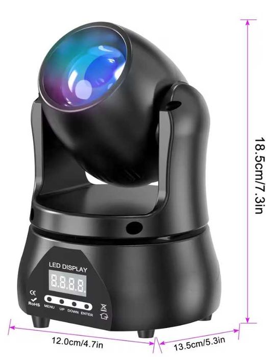 Mini Beam Moving Head Light RGBW LED Stage Light DMX (NOVO)