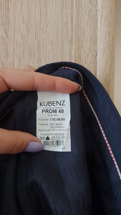 Kubenz garnitur męski PROM 48 Slim