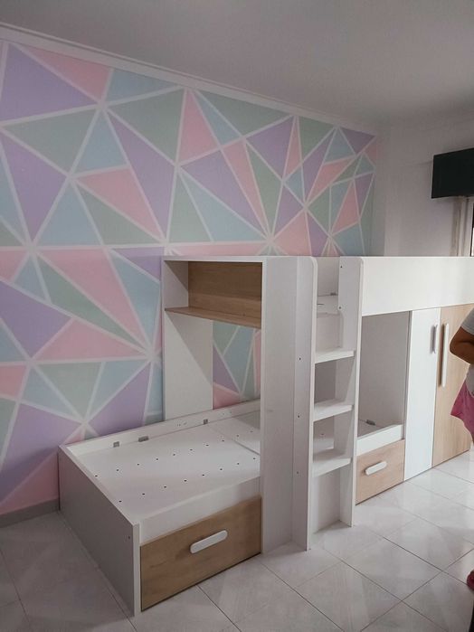 Beliche com armário e 2 gavetas