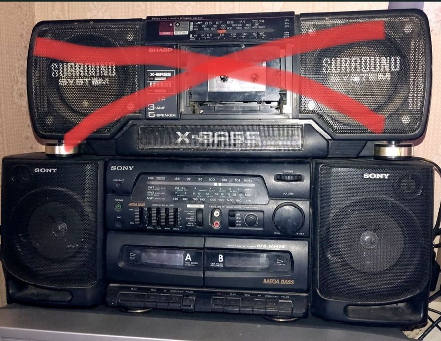 Магнітофон Sony Sharp магнітола Panasonic