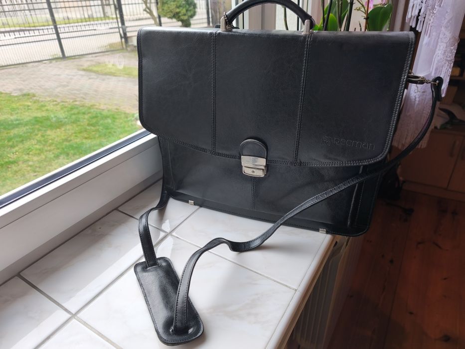 Teczka męska Recman skórzana na laptopa lub dokumenty