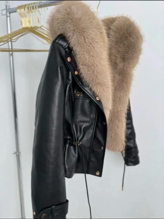 Zimowa kurtka z pięknym gęstym lisem