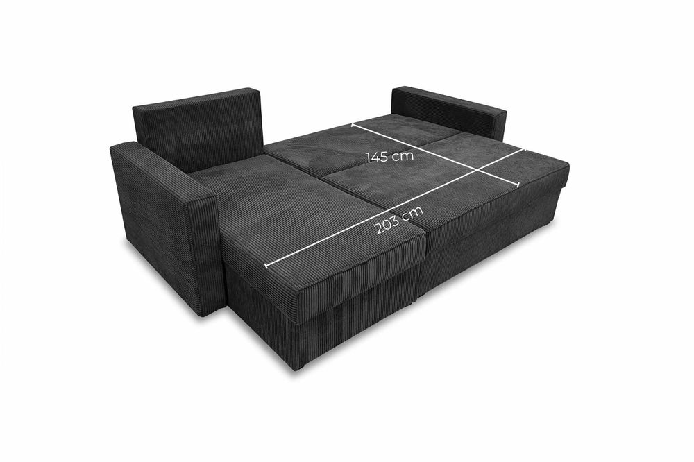 Narożnik Sofia. Rogówka. Sprężyny bonell, 2 pojemniki automat, sztruks