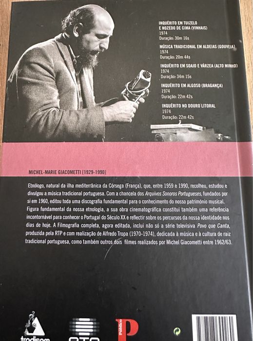 Livro e CD “Filmografia completa” de Michel Giacometti, volume