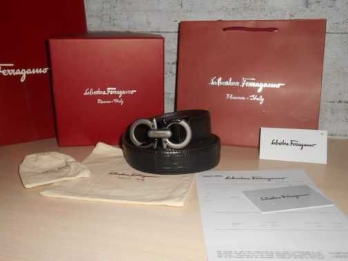 Salvatore Ferragamo pasek firmowy, skóra naturalna, Włochy 170