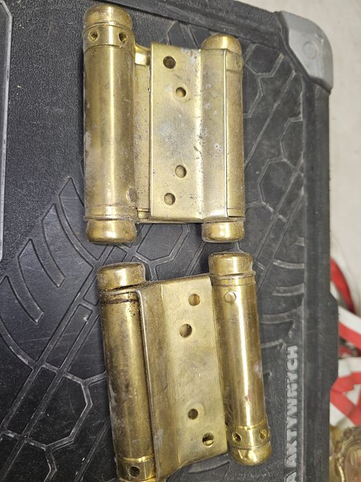 Zawias wahadłowy 2szt  sprężynowy do drzwi 100mm miedziowany