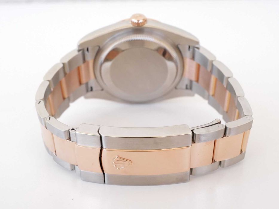 Rolex Datejust Turn-O-Graph 18K Rose Gold Steel Black Dial 36