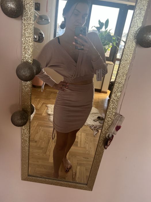 Komplet magmac bluzka spodnica welura set zestaw varlesca