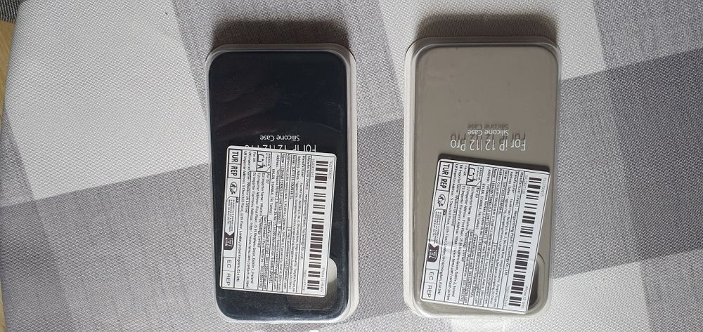 Etui iPhone 12 silikon czarne i szare Nowe