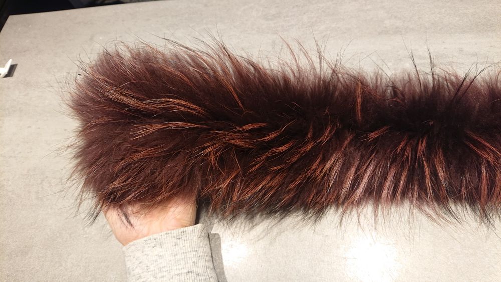 Obszycie do kaptura kołnierz jenot lis naturalny futro futerko gruby