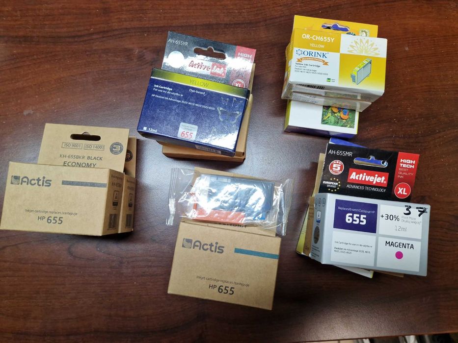 Tusze HP 655 : 15 sztuk : Ink Advantage 3525, 4615, 4625, 5525, 6525