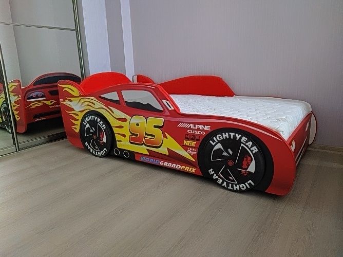 Лiжко машинка Маквiн з Безкоштовною доставкою (Кровать машина Маквин)