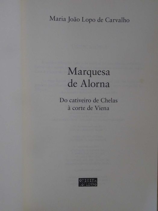 Marquesa de Alorna de Maria João Lopo de Carvalho