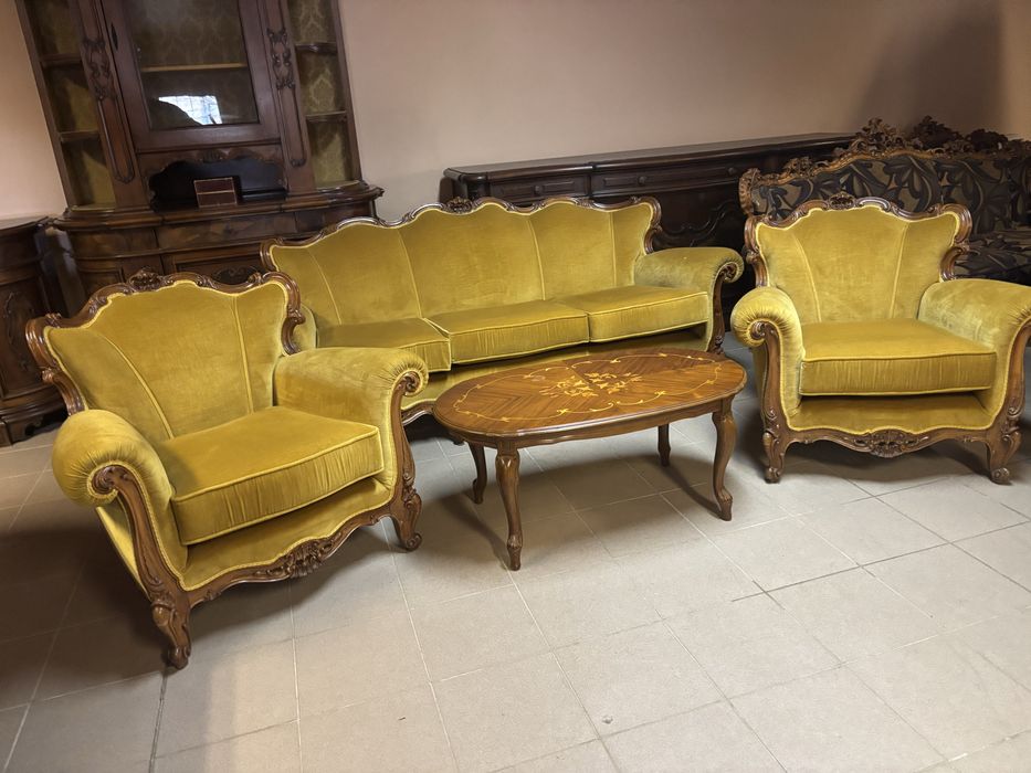 Stylowy Komplet Wypoczynkowy Jak Nowy Sofa 2 Fotele Ludwik Barok Rokoko meble stylowe wypoczynek