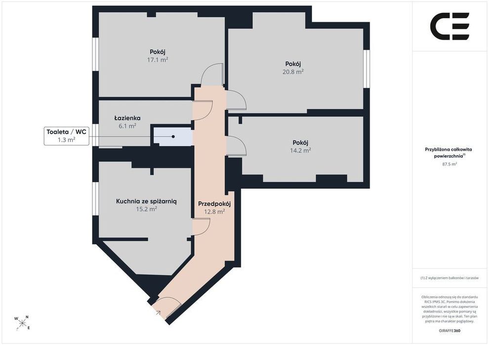 3 pokoje | 82,55 m² | Plac Grunwaldzki