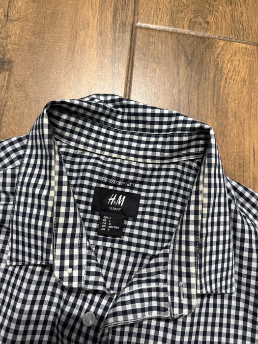 Koszula w kratę kratkę H&M slim fit r L