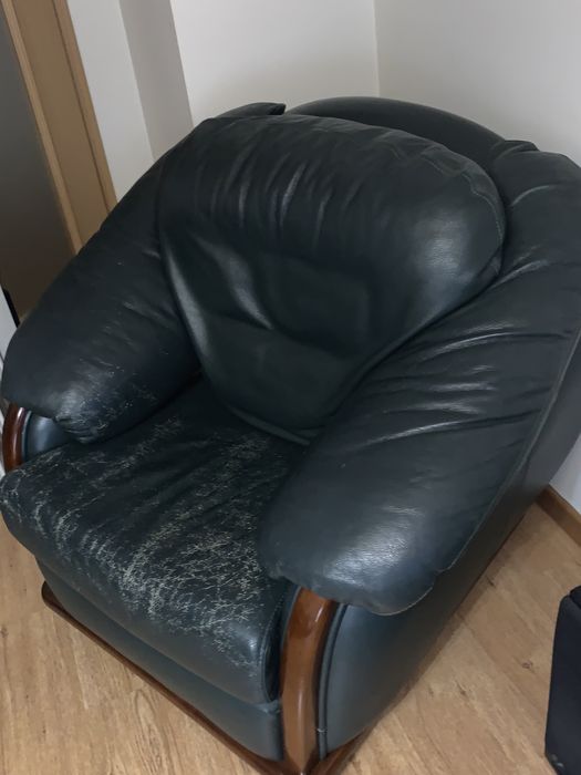 Poltrona de couro (verde escuro)