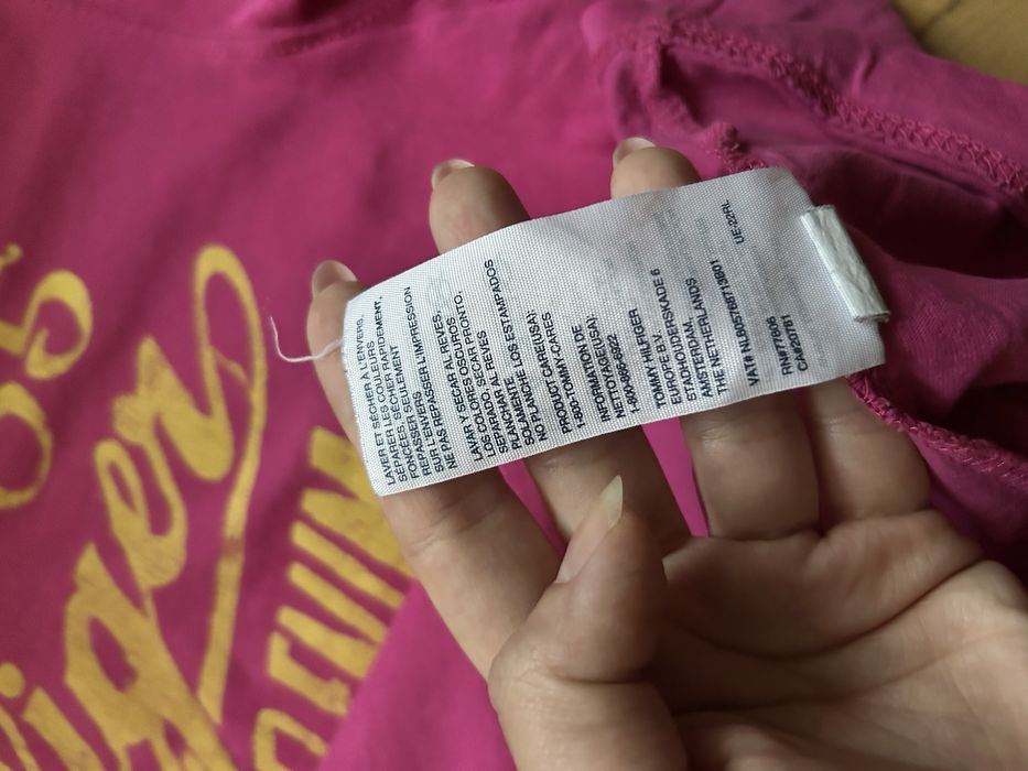 Różowy tshirt Hilfiger denim bawełna 100%