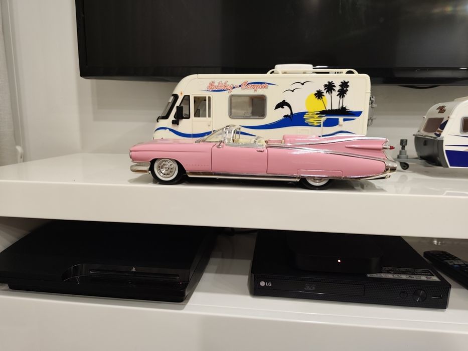 1/18 Autocaravana Hymer com Caravana Majorette carro coleção miniatura
