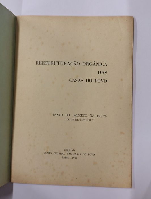 Reestruturação Orgânica das Casas do Povo