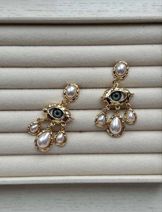 Сережки Schiaparelli Joan Rivers золоті з перлинами