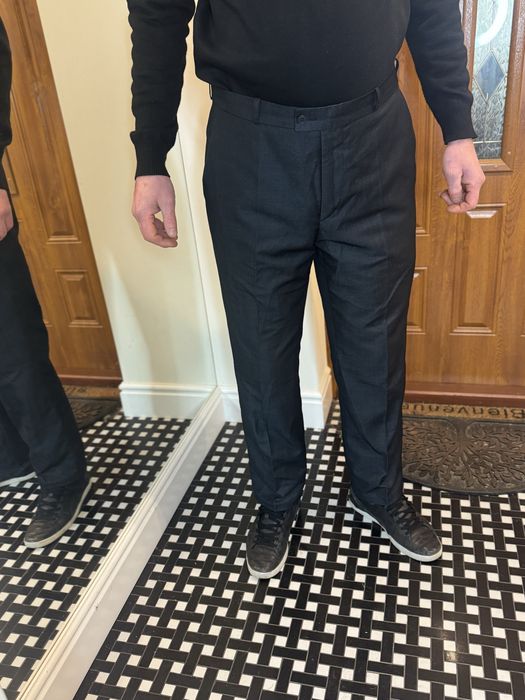 Spodnie garniturowe męskie czarne 2XL