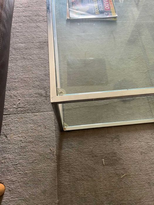 Mesa de Apoio/Centro com dupla plataforma de Vidro