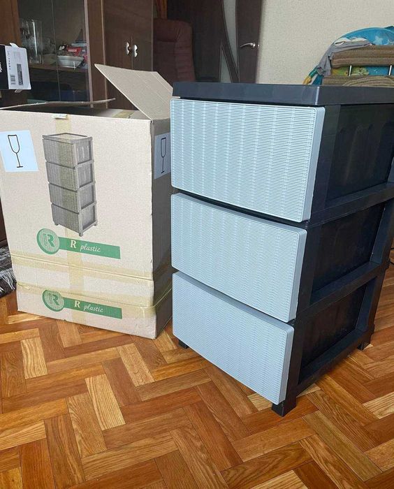 Пластиковий комод тумбочка шафа шухляди полиця для взуття стелаж тумба
