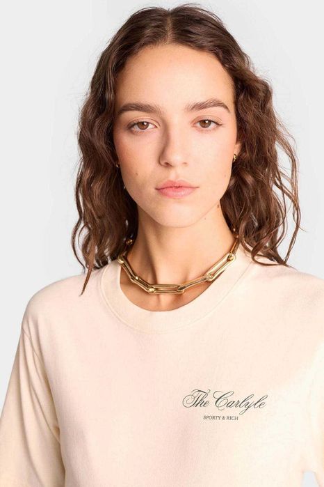 Футболка Sporty & Rich The Carlyle Souvenir T-Shirt Cream