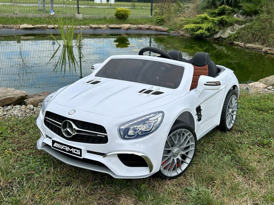Auto na akumulator MERCEDES SL65 AMG Skórzane siedzenie Miękkie koła