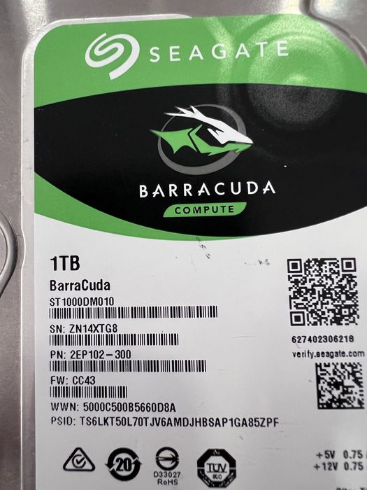 Disco Rígido Seagate Barracuda 1TB Sata - Excelente estado