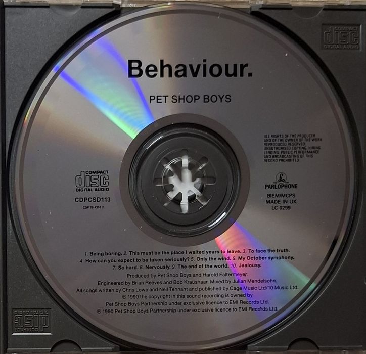 Płyta CD PET SHOP BOYS - Behaviour / 1990 UK