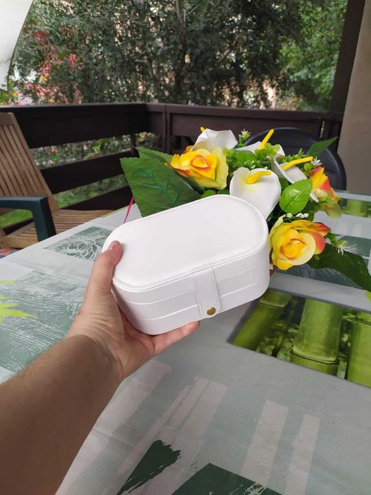 Wielopoziomowy duży kuferek szkatulka organizer na biżuterię PREZENT