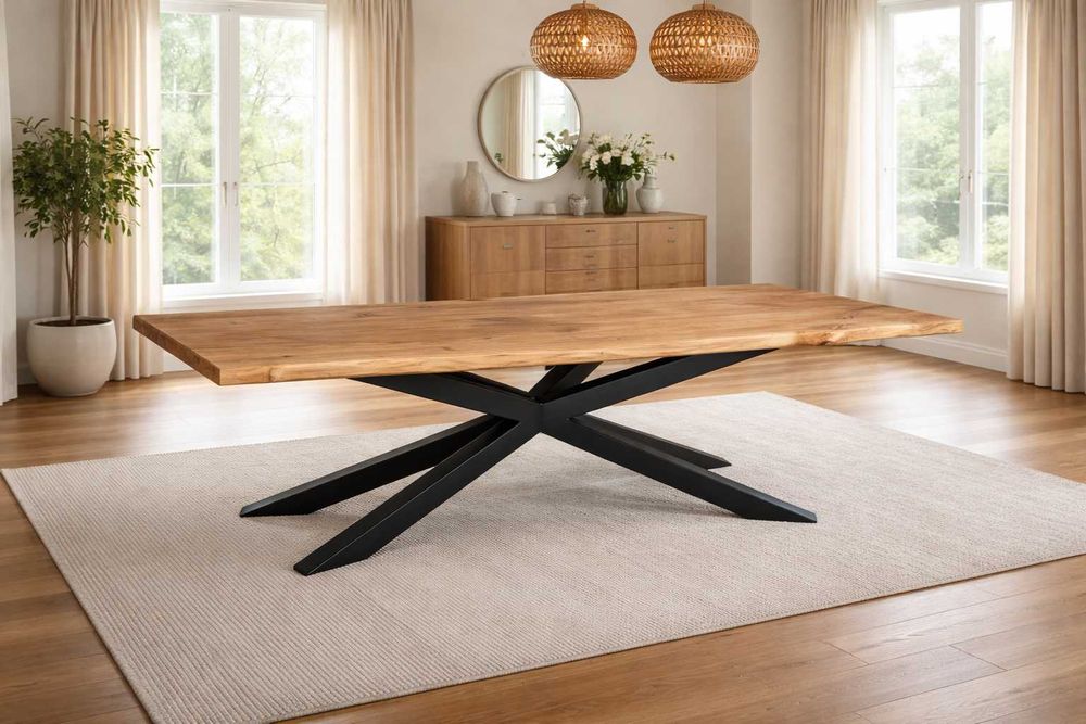 Stół Pająk Dębowy LOFT 100% Lite Drewno DĄB Rozkładany.