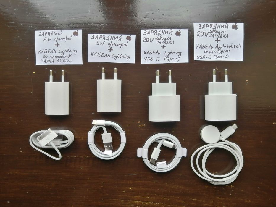 швидка зарядка iPhone iPad iWatch 1:1 lightnig USB-C TypC USB 30pin 1м