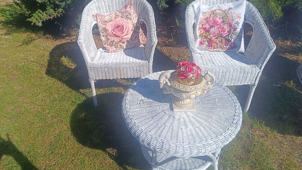 Komplet z wikliny Styl Prowansalski