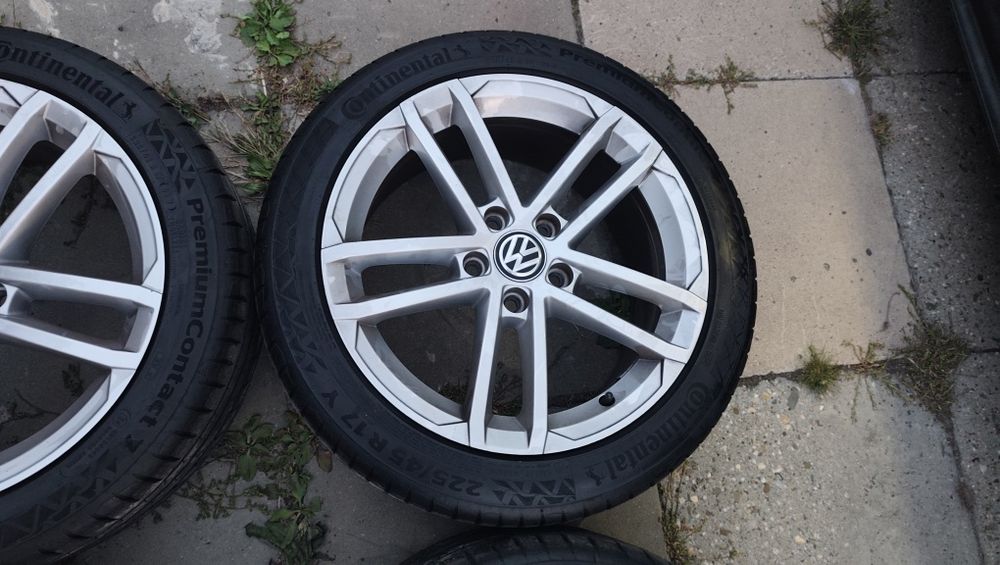 Felgi  17 5x112 7,5j et49 opony Continental 225/45 lato 2025rok