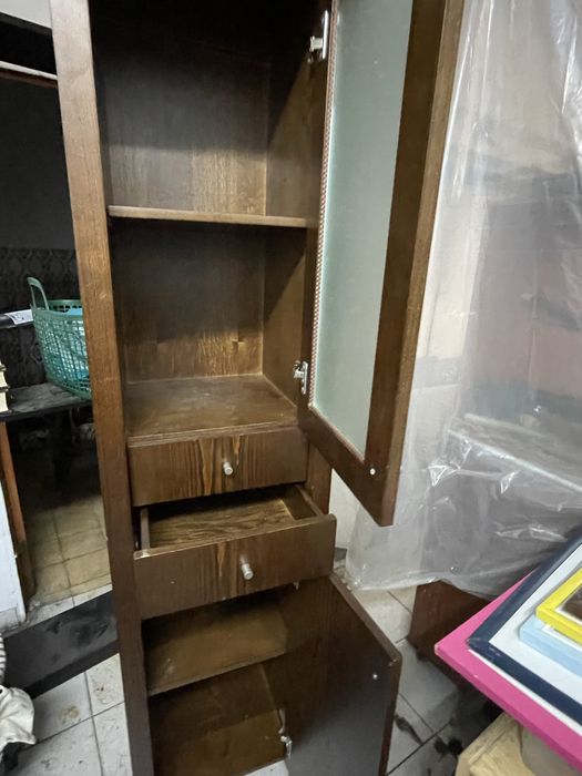 Armario WC de madeira  cerejeira