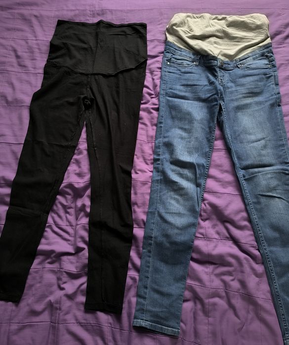 Jeansy i leginsy ciążowe w rozmiarze M