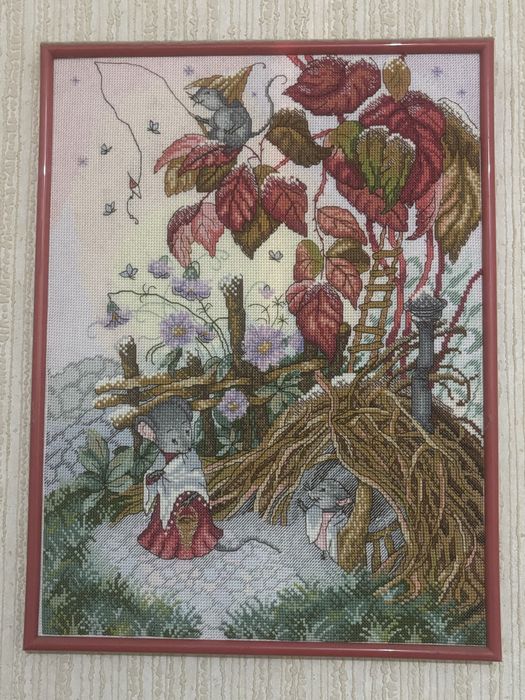Картина вишита хрестиком, з рамою (30х40)
