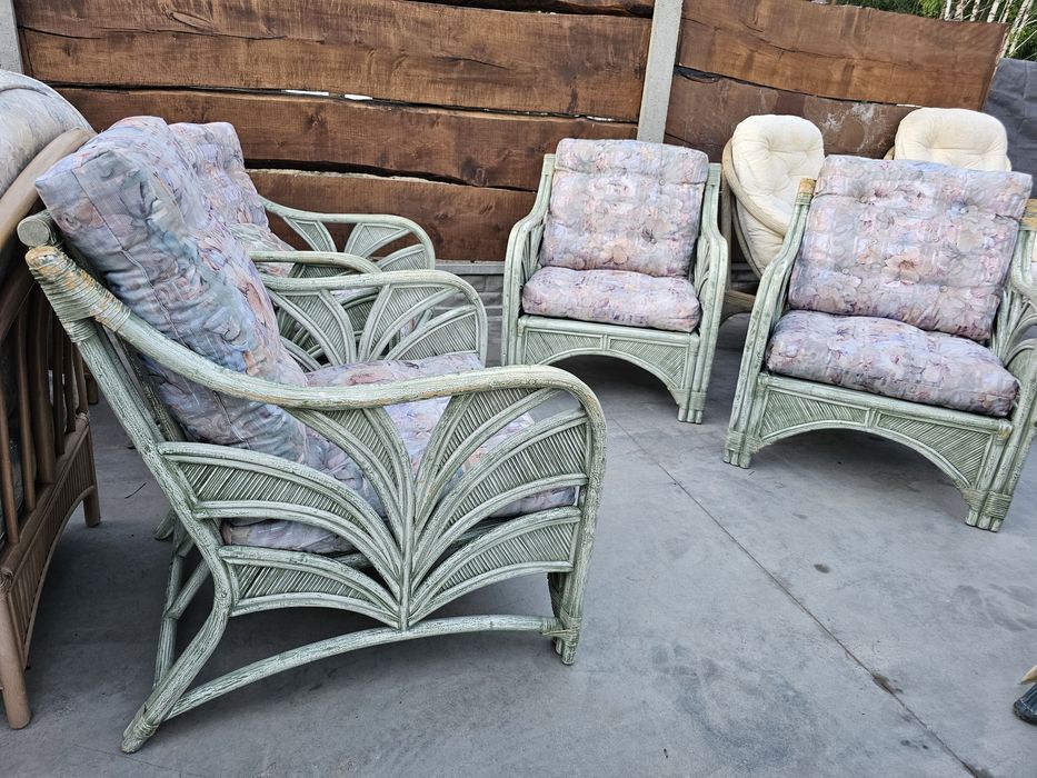 4 fotele  fotel na taras bambus rattan wypoczynek #1158 Stylowy Węgrów