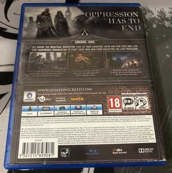 Assassin's Creed Syndicate PS4 Playstation 4