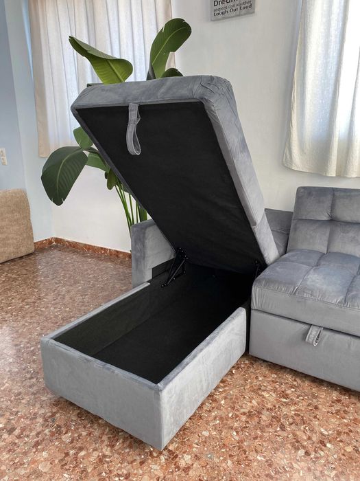 Sofa cama chaiselongue reversivel Novo Levamos a sua casa Envio gratis