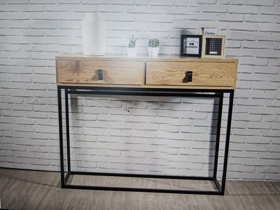 Konsola + szafka RTV meble- ADERA LOFT na metalowych nogach, MDF