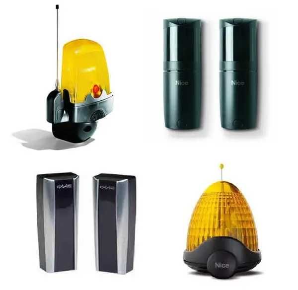 Сигнальная лампа Фотоэлементы Зубчатая рейка Автоматика Пульты